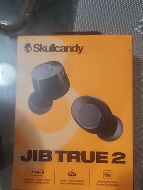 Skullcandy Jib True 2 Wireless Earbuds – Black on Orange Box